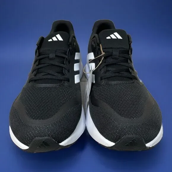 Adidas RUNFALCON 5 CLOUDFOAM Running Sneakers Shoes Black White Mens Size 12 New